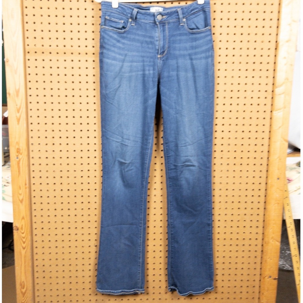 Paige Manhattan Bootcut Jeans Womens 29 Medium Wash Blue Stretch Denim Pants